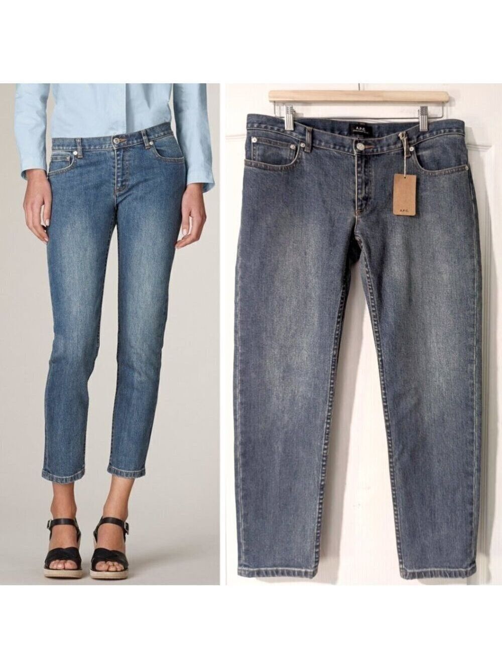 A.P.C. | Jean Etroit Court Indigo Stonewashed Japanese stretch denim